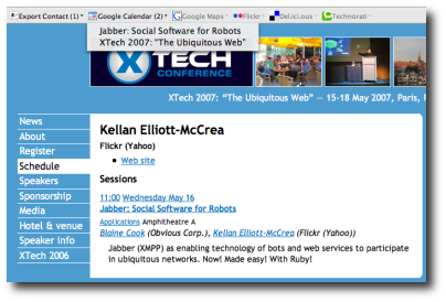 XTech schedule microformats